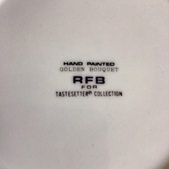Vintage RFB for Tastesetter Golden Bouquet Plates - Set of 2 - Picture 5 of 9